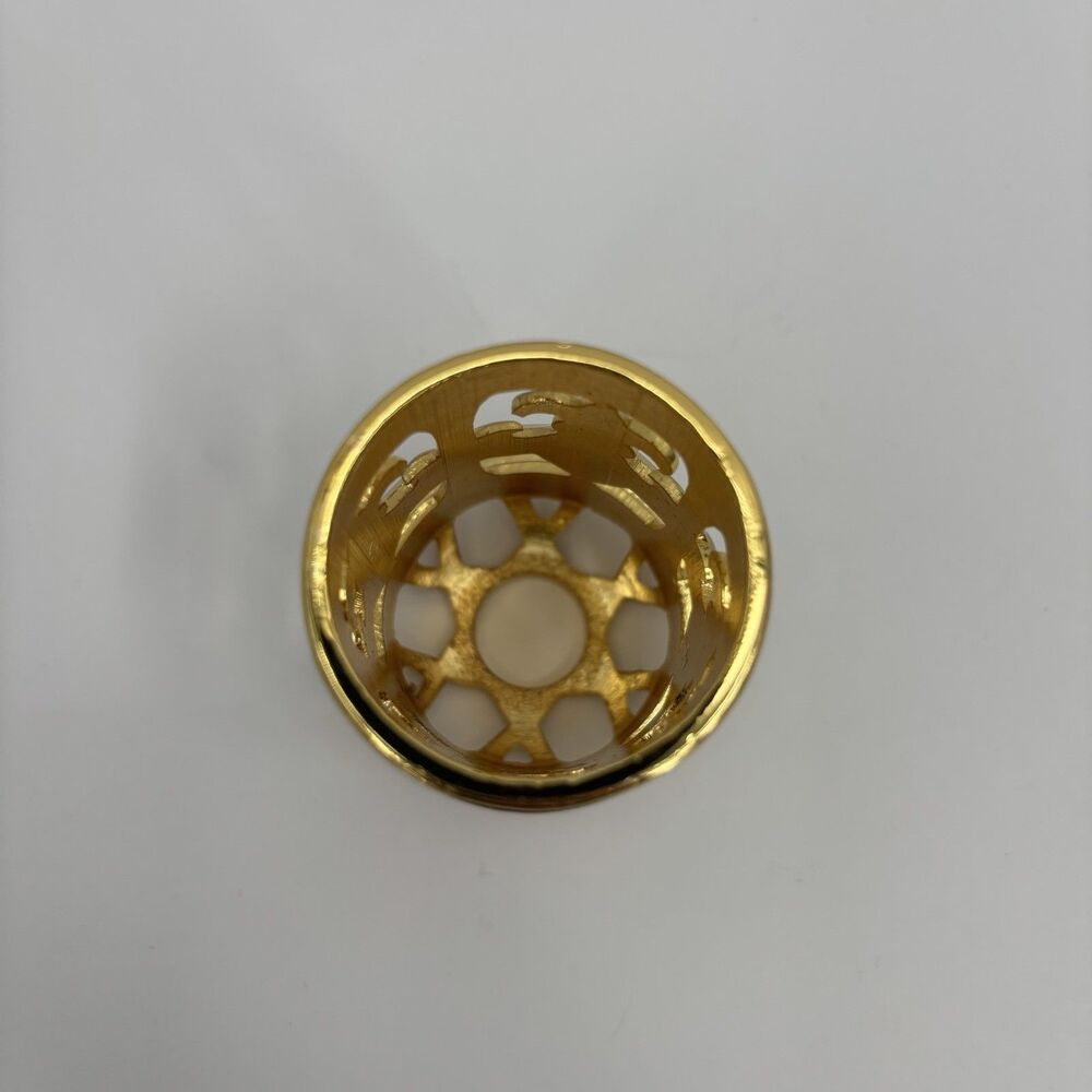 Fragrance Lamp With Diffuser Iridescent Gold With White Swirls Art Glass Base - Picture 12 of 14